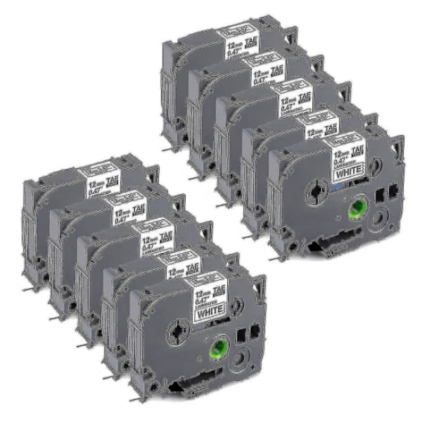 10 stk. P Touch Label Maker tape erstatning til Brother Tze-231