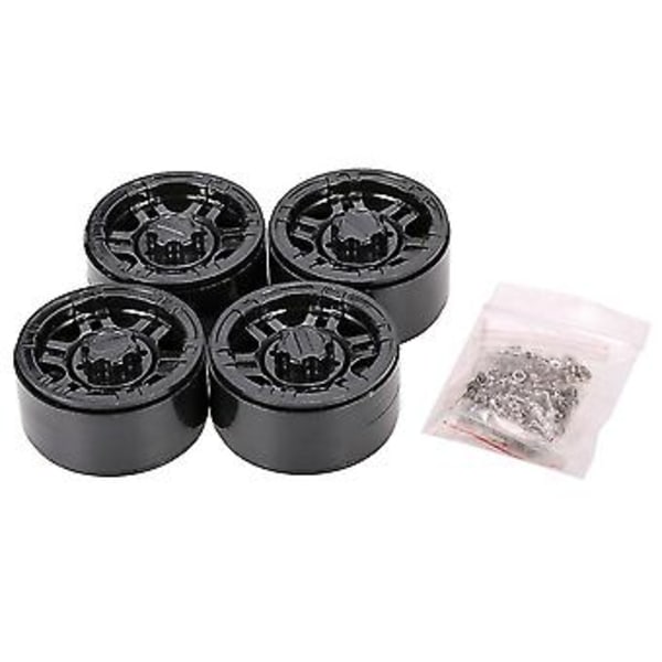 4 stk Plast 1.9 tommer Beadlock Hjulnav Felg for 1/10 RC Crawler Axial Scx10 90046 Axi03007 Traxxas