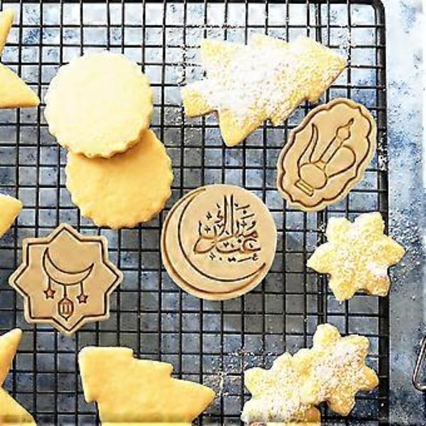 16 st Eid Kakformar och Stämplar Ramadan Kakform Kakformar Kakpress Bakningstillbehör