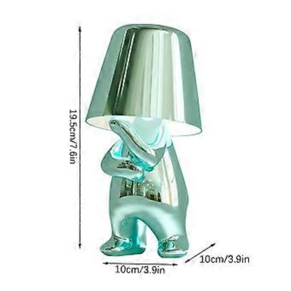 Thinker Karakter Dekorationsbordlampe Kreativ Lille Guldfigur Led Bordlampe Berøringsstyret Dæmpbar Jern Harpiks Skrivebordslampe (Mr WHY Multifarvet)