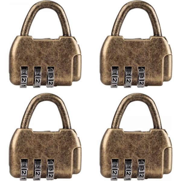 4-pack Mini Vintage Kombinationshängelås för Dagböcker, Resväskor,