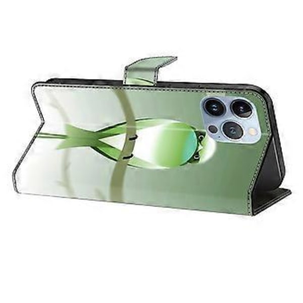 Til iPhone 16 Pro Max Cover PU Læder Wallet Flip Cover med Støttefunktion (Style B)