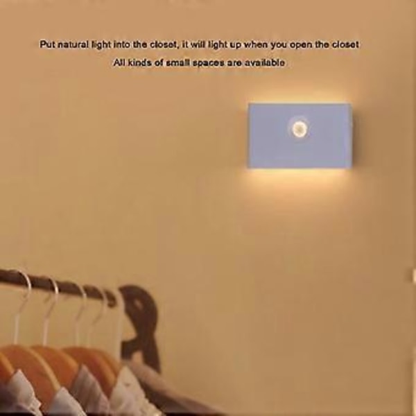 LED Natlampe Smart Bevægelsessensor Lys USB Opladning Magnetisk Skabsnatlampe til Gang