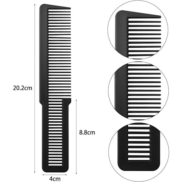 3 stk. plast hårklippingskam, hårkamsett All Purpose Hair Comb B