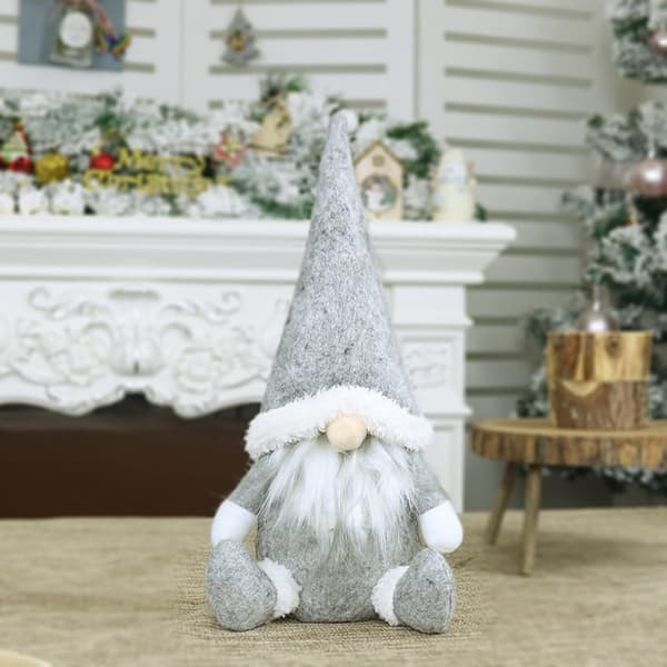 1 stk Gnome juletrepynt, grå, håndlaget julepynt