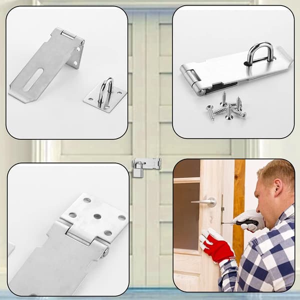 Stapelhänglås Spärr, 2 st Dörrspänne Dörrlås Hasp Rostfritt