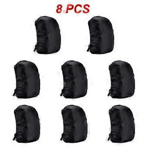 1~8 st 35-80L Nylon Ryggsäck Regn Dammskydd Vattentätt Skydd Utomhus Klättring Vandring Bergsklättring Ryggsäck Väska Skydd (Svart 70L 8 st)
