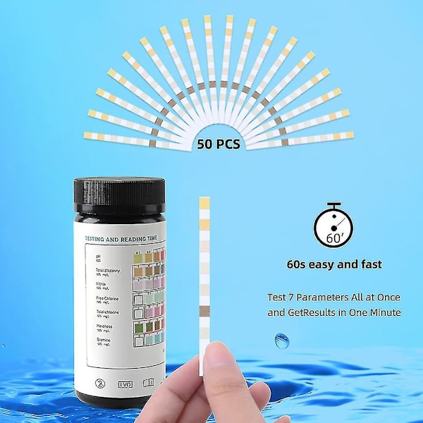 Akvarieteststrimler Fisketank Test Kit Ferskvand Saltvand Akvarium 7 I 1