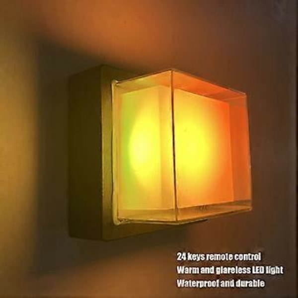 Ulkokäyttöön tarkoitettu seinävalaisin 5W RGB LED Kaukosäätimellä Häikäisemätön Lämmin Valo Korkea Kirkkaus Kestävä Vedenpitävä Ulkoseinävalaisin