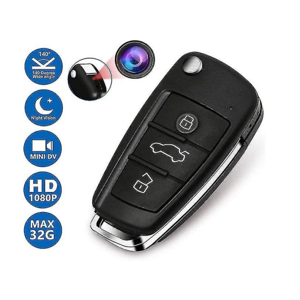 Portable Car Key Camera With And Dvr Funct Hd 1080p Built-in Recharable Mini Keychain Camera