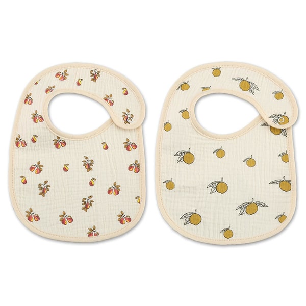 Baby Cotton Bib 2pcs Infant Girls Boys Waterproof Appease Accessory Supplies Fragrant pear