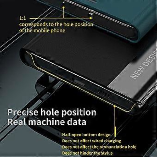 Til Samsung Galaxy A25 5G Etui Stødsikkert PC-skal+Læder Stand Telefon Cover (Safir)