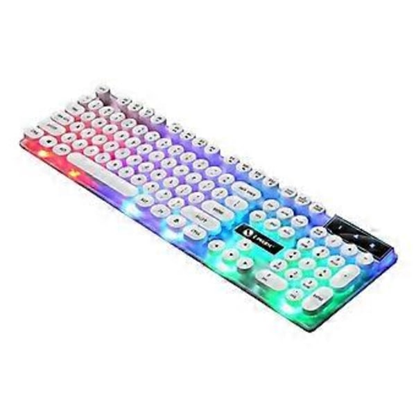 GTX300 Mekaniskt Gamingtangentbord RGB Bakgrundsbelyst Dator tangentbord (punk vit)