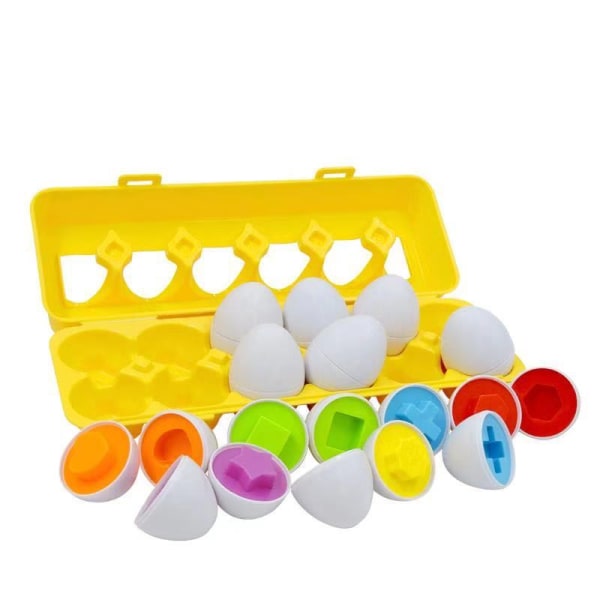 Matchande pusselägg Pedagogiska geometriska leksaker, 12-pack färg Sh