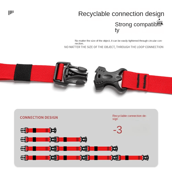 Nylon Cargo Strap Tie Down Lash Belt: Alsidige rejseværktøjer til sikker fastgørelse af bagage - Flere størrelser og mængdemuligheder tilgængelige 100CM 3PCS