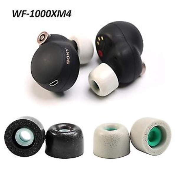 3 Pairs Memory Foam Ear Tips For Sony Wf-1000xm4 Tws Earbuds Noise Reduction Anti-slip Ear Plugs For Wf1000xm3 Wireless EarphoneXH (L- 1 Pair Black)