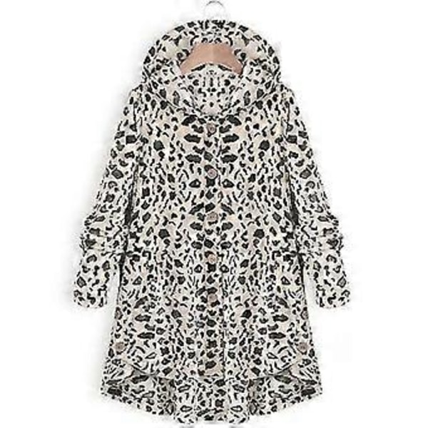 Damjacka Mode Knäppning Fluffig Ull Hooded Jacka Lös Vinter Värme Plus Storlek (4XL Ljusbrun)