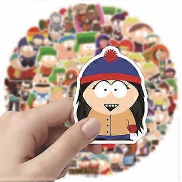 100 kpl South Park -tarroja Pakkaus Trendikkäitä Vinyyli Tarroja Tarra Funny Cartoon Hahmoja Vettpulloille, Kannettaville Tietokoneille, Rullalaudoille - Täydellinen Tarrapaketti