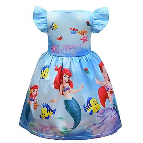 Flickor Mermaid Prinsessa Ariel Klänning Sommar Casual Fest A-linje Klänningar För 3-7 år (5-6 år)