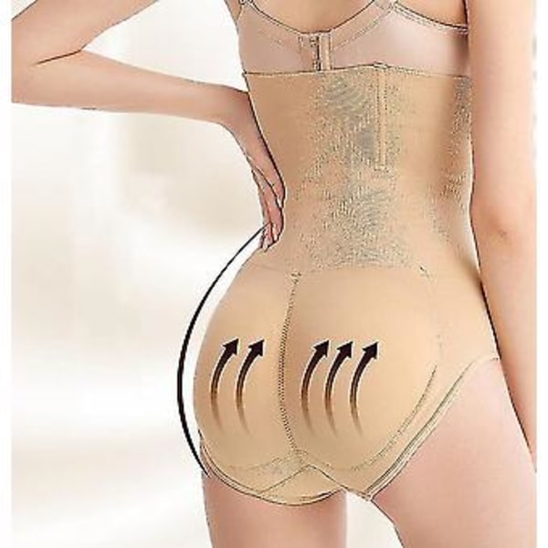 Postpartum Hög Midja Kroppsformande Mage Trosor Underkläder (3XL-4XL beige)