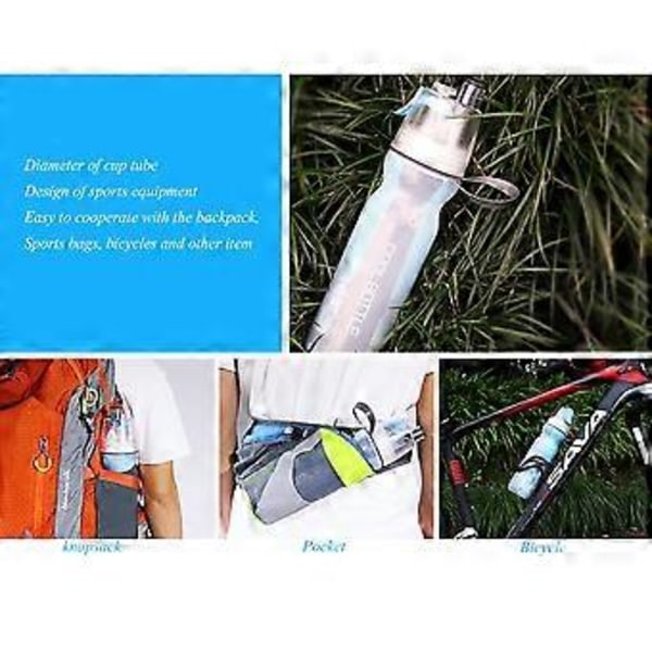 Giftfri BPA-fri vattenflaska, läckagesäker spraymugg förhindrar spill, dubbelvägg håller drycker iskalla, mjukt silikonmunstycke säkerställer