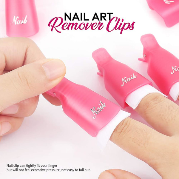 Nail Polish Gel Remover Tools Kit With Nail Clips, 100ml Nail Polish Remover Bottle, 500 Nail Remover Cotton Pad, Nail Brush, Cuticle Pusher, Cuticle