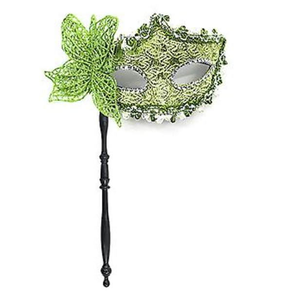 Halloween-juhlan naamio pitokahvalla Iltapuku Masquerade-naamio Lavakäyttöinen Cosplay-rekvisiitta Venetsialainen puoli-naamio naisille (Vihreä)