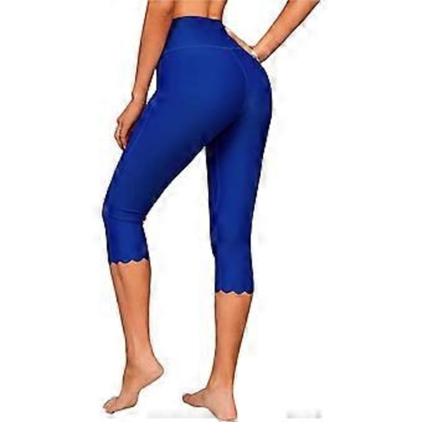 Charmleaks Dambadbyxor Höga i Midjan Badcapris Tights Badshorts Simleggings (M marinblå)