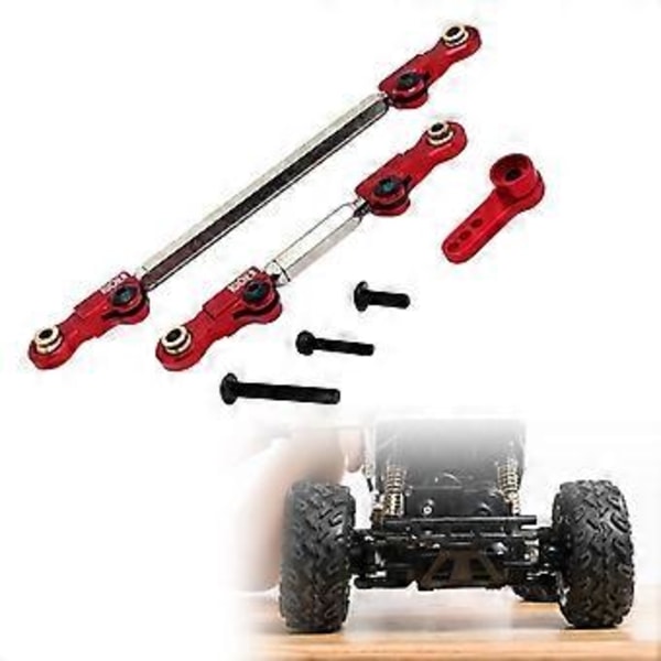 2x Styrekoblinger med Servoarm Profesjonelle Justerbare Servokoblinger RC Trekkstang for H12Y H12Y+ 1/12 RC Hobbybil Tilbehør (rød)