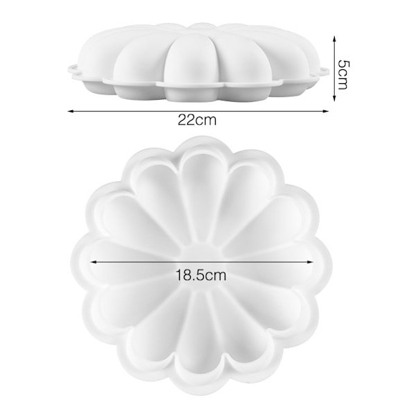 Enhåls blommig mousse-kakform, livsmedelsgodkänd silikonform