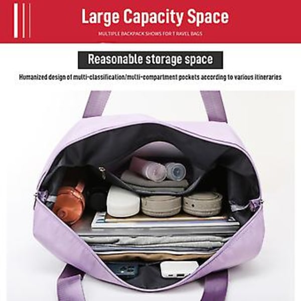 Foldbar Vandtæt Tote Bag til Rejser og Fitness, Tør og Vådt Adskillelse, Stor Kapacitet ( )