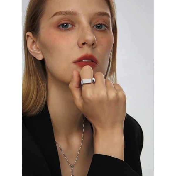 Damstackbara ringar för kvinnor, justerbar ring, modernt smycke, chunky statement ring för kvinnor, flickvän, platina/guldpläterad