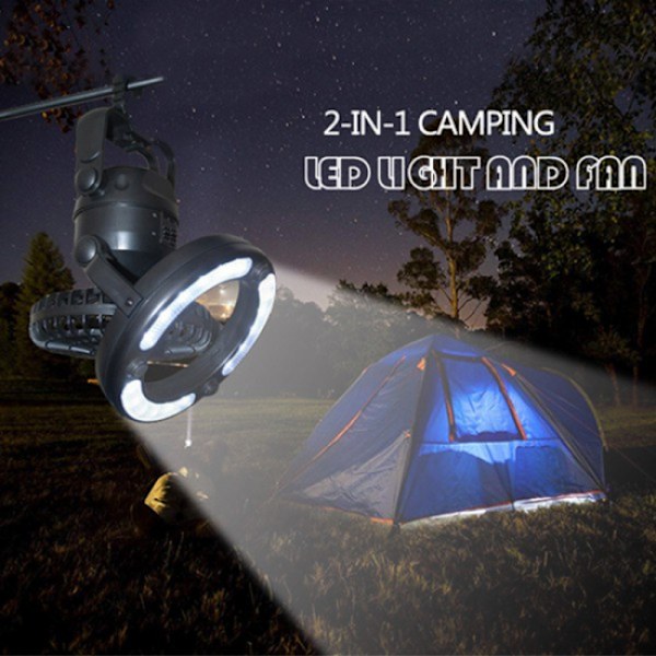 Liten vifte for utendørs camping, lys, belysning, kjøling, telt, LED-lys