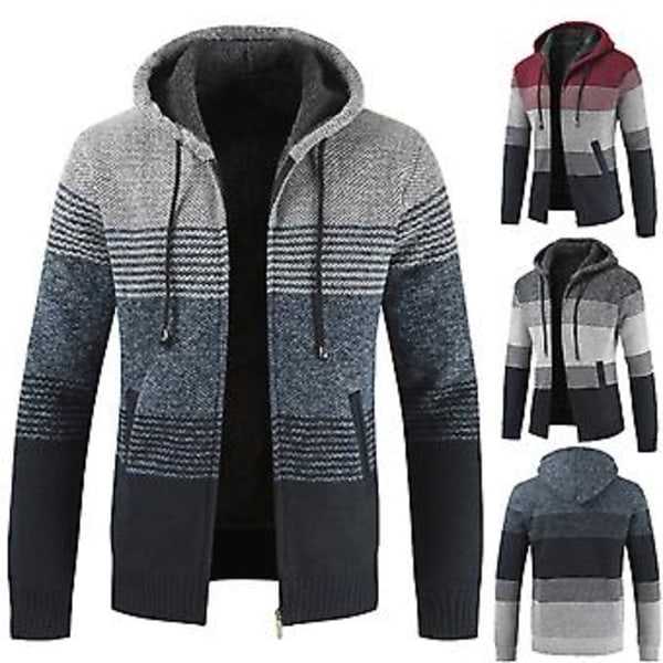 Fianao Jacka Lättviktsrandig Färgblock Herr Hoodie för Löpning (Röd)