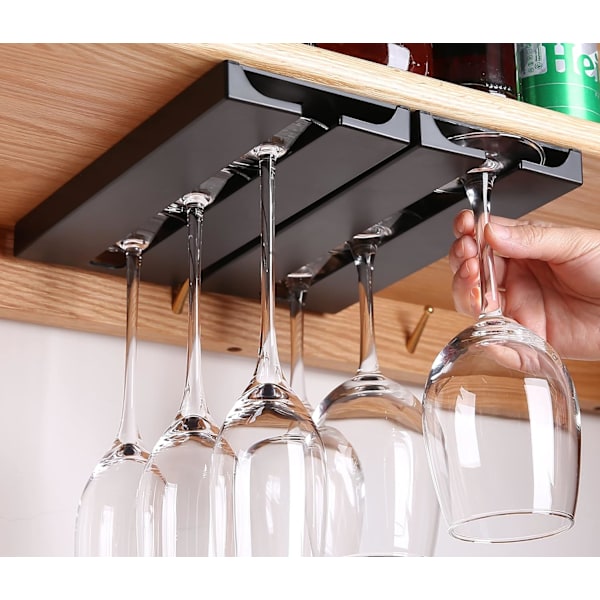 2-pack vinglasställ i plast (svart)