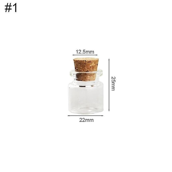 5 st/set Transparent korkflaska Mini Mason Jar Meddelandeflaskor Diy Önskeflaska Små Glasburkar Korkpropp Prydnader