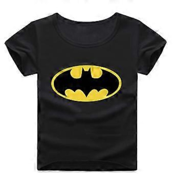 2-7-vuotiaiden lasten Batman-T-paita lyhythihainen piirretty tee-paita (3-4 vuotta musta)