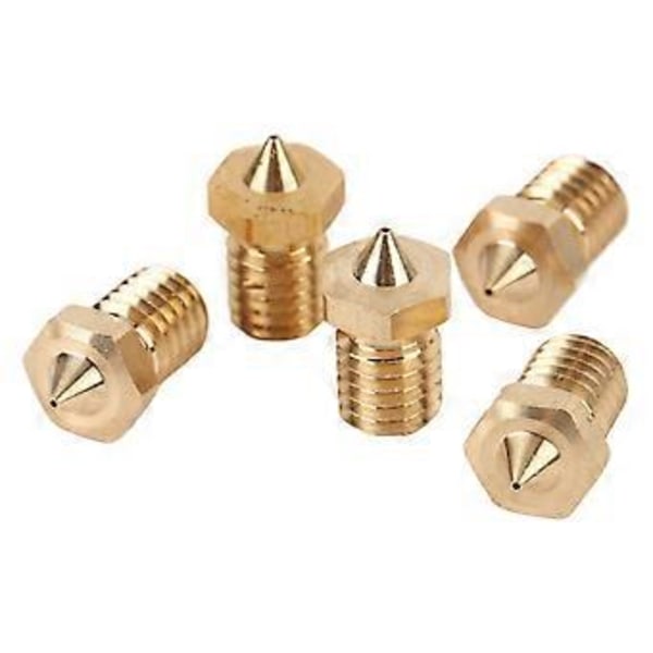 5 stk 3D-printerdyse 0,4 mm spids Høj strømning til 1,75 mm filament Messing print hoveddele tilbehør ( )