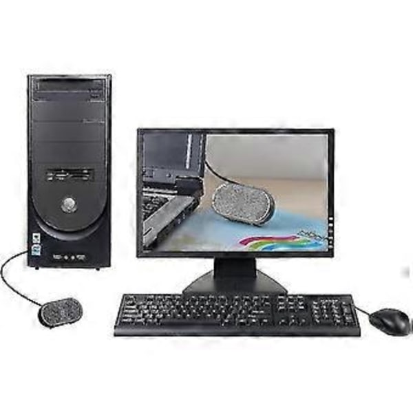 Honkyob USB Minihögtalare Datorhögtalare Drivs Stereo Multimedia Högtalare För Bärbar Dator Laptop PC (Svart)