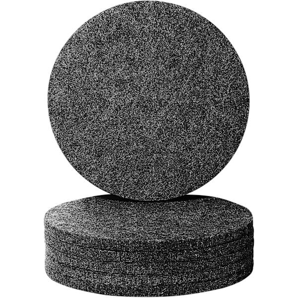 6 stk. Økologiske, bionedbrydelige underlag, absorberende filt underlag til drikkevarer, bar, hjem, 4 tommer (sort runde)