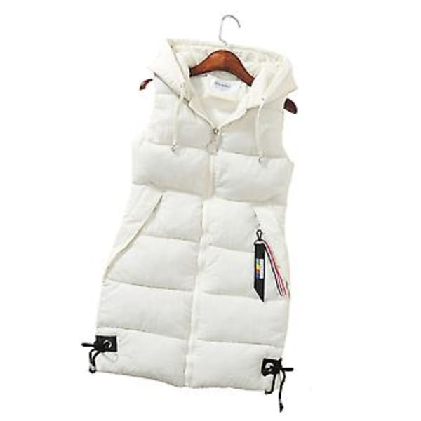 Pitkä Alasuntuvatakki Mukava Paksu Rento Takki Vuorattu Ulkotakki (3XL Valkoinen)