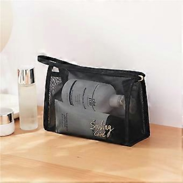 Rejse Kosmetik Opbevaringsposer til Kvinder, Makeup Organizer Mesh Poser Kosmetiktaske Lille Fem-delt Sæt Mesh Toilet Taske