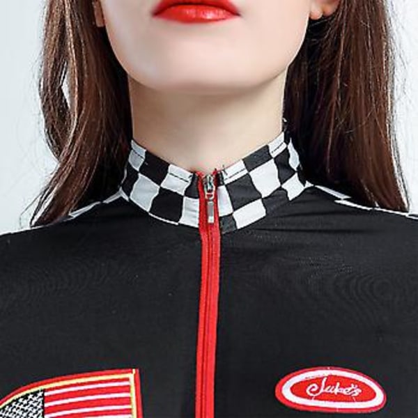 Naisten Seksikäs Kilpa-autonkuljettajan Asuste - Musta Kilpa-autonkuljettajan Asuste Halloweeniin ja Roolipeliin - Koot M, L, XL( )