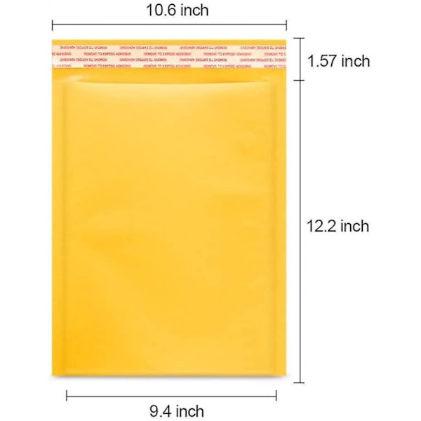 Kraft bubbelkuvert, 10x12 tum, 25-pack fraktkuvert