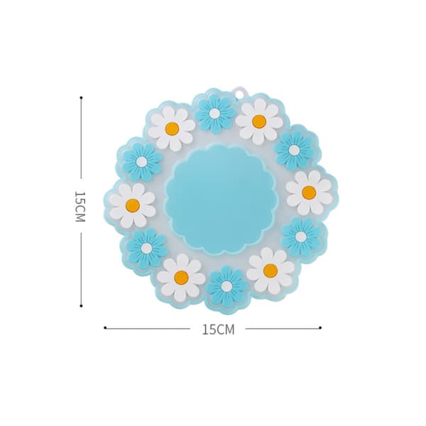 Sæt med 4 søde 15 cm Daisy silikoneunderlag til drikkevarer