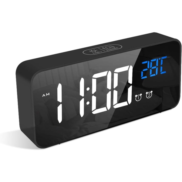 Digital väckarklocka, LED-väckarklocka med snooze-funktion, USB Po