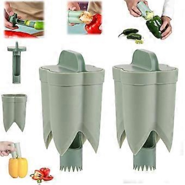 2 stk. Pepper Corer, Bell Peppers Frøfjerner Chili Peppers Frø Frukt Grønnsaks Kjerne Separator Enhet
