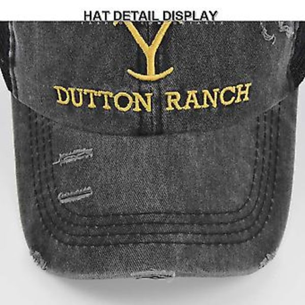 Yellowstone Dutton Ranch Criss-Cross Ponytail Basebollkeps med Broderi Sommarhatt (B)
