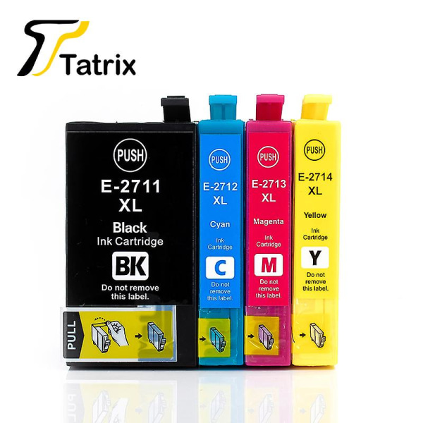 Tatrix For Epson 27xl T2711 T2712 T2713 T2714 Ink Cartridge For Epson Workforce Pro Wf-3620dwf Wf-3640dtwf Wf-7110dtw Wf-7610dwf 2 set 8 colors