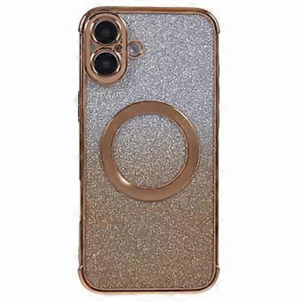 iPhone 16 -kuori, yhteensopiva MagSafe-latauksen kanssa, galvanointi TPU liukuväri glitter puhelinkuori (tyyli E)